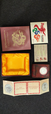 2000年千禧龍年紀念銀幣，原盒證