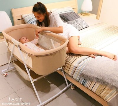 現貨! 嬰兒床便攜式簡易床歐式可折疊嬰幼兒多功能能安撫bb床帶蚊帳寶寶搖搖床帶蚊帳