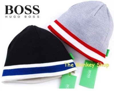 【 The Monkey Shop 】義大利製 全新正品 BOSS HUGO BOSS 雙面可戴 經典款毛帽