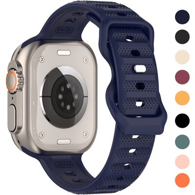 矽橡膠運動軟蘋果錶帶Apple Watch S8Ultra 7 6 5 4 49/45/44/42/41/40/38mm