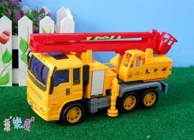 四台大型工程車~大型玩具吊車~怪手~水泥車~沙石車~雲梯車~慣性車~大型玩具車~工程車組合