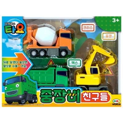 可超取🇰🇷韓國境內版 小巴士 tayo 重裝備 工程車 水泥車 挖土機 三件組 玩具遊戲組