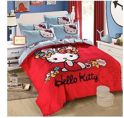 床上用品凱蒂貓床包四件組多啦A夢床包床笠套裝兒童卡通床包