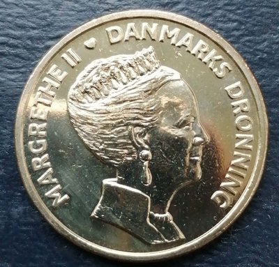 現貨熱銷-【紀念幣】丹麥硬幣丹麥2020年20克朗精制紀念幣瑪格麗特女王80大壽