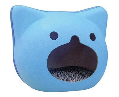 摩多比 MDOBI 貓丸家 羊毛氈窩 寵物睡窩 貓狗睡床 拉鍊式可拆分 俏麗貓（藍）每件690元
