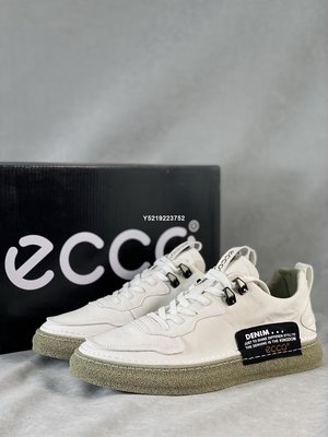 ECCO  全白 低幫 時尚 休閒 百搭 帆布鞋 男鞋 29119455118