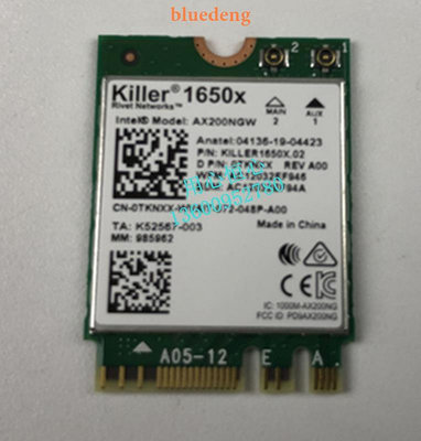 全新 戴爾/Dell 殺手 Killer1650X WiFi6無線網卡 藍芽單卡 TKNXX