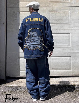 Cover Taiwan 官方直營 FUBU 嘻哈 東岸 絕版 寬鬆 牛仔外套 藍色 大尺碼 (預購)