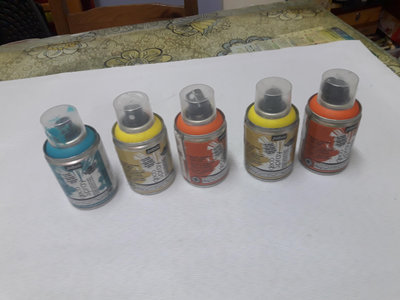 @. deco Spray 西班牙製 壓克力顏料噴漆 橘色X 2 + 黃色X2+綠松石x1 100ml / 五瓶 合拍
