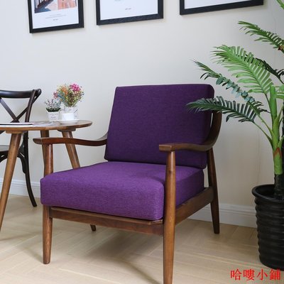海綿墊 沙發墊 高密度實木椅墊 客製簡約現代可拆洗高密度海綿墊實木沙發墊罩全包布藝沙發套紫色