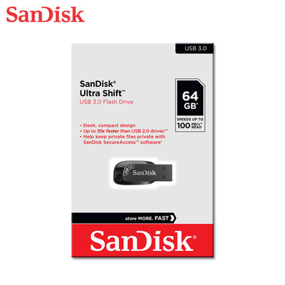 SanDisk【64GB】高速隨身碟 Ultra Shift CZ410 USB 3.0 (SD-CZ410-64G)