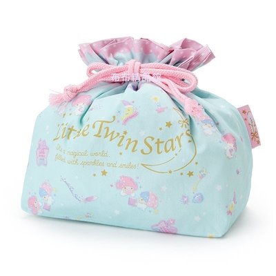 布布精品館，日本製 kikilala 雙子星 便當袋 束口袋 餐袋 私密小物袋
