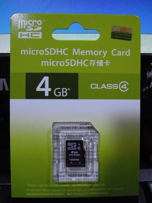 ...點子電腦-北投... 4G◎TOSHIBA 4GB T-FLASH記憶卡◎CLASS 4 microSD卡160元