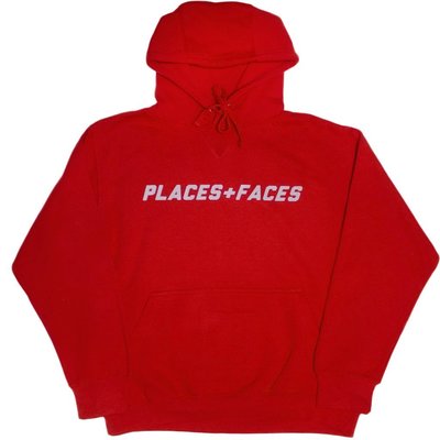 Places + Faces 3M Logo Hoodie 秋冬最新經典十字 反光 可露指帽T 紅色現貨【BoXhit】