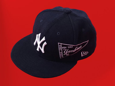 美國大聯盟 紐約洋基隊 NEW ERA  深藍底/白色刺繡 羊毛混紡 棒球帽 (7 3/8) #4091 (一元起標 無底價)