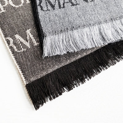 美國百分百【全新真品】Emporio Armani 圍巾 羊毛 配件 冬季 EA 披肩 灰色/咖啡色 CC33