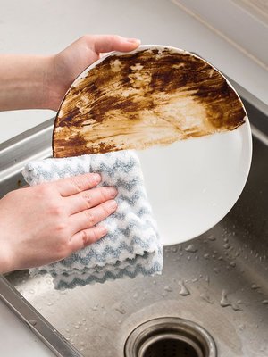品如衣櫃 軟毛刷 日系清潔劑 居家家彩色條紋洗碗布吸水抹布家用廚房加厚清潔毛巾不掉毛擦手巾