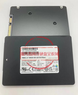 Samsung/三星 PM883 960G MZ7LH960HAJR-00005企業級SSD固態硬碟