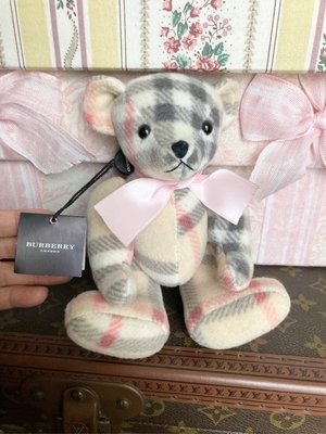 日本購入全新絕版正品BURBERRY 毛料格紋泰迪熊玩偶