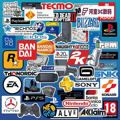 PS5游戲機貼紙2K暴雪EA萬代SONY電玩掌機電腦手機ipad殼防【河童3C】