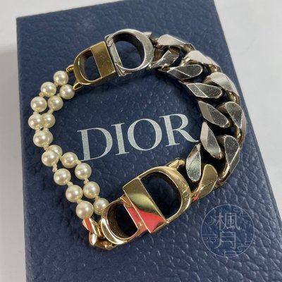 BRAND楓月 Christian Dior DIOR × SACAI珍珠LOGO手鍊 #M 精品配件 配飾