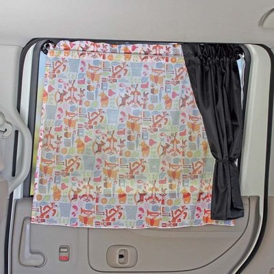 199免運【旅行．記．憶】日本進口 NAPOLEX DISNEY 小熊維尼家族圖案 車用雙層遮陽窗簾(2入)