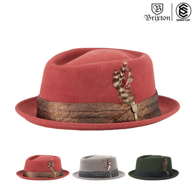 BRIXTON STOUT PORK PIE DARK 多色 紳士帽 短邊紳士帽 羊毛紳士帽⫷ScrewCap⫸