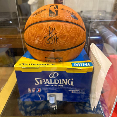(記得小舖)NBA 林書豪 JEREMY LIN 勇士尼克火箭黃蜂籃網 親筆簽名迷你籃球 有認證雷射貼紙 附球框 極富收藏性