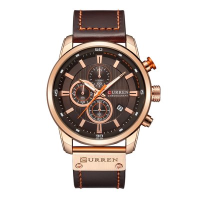 curren/卡瑞恩熱賣8291男表 皮帶男表新款 六針日歷手表 防水手表