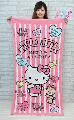 hello kitty浴巾 長152cm 海灘巾 kitty浴巾 kitty大浴巾 正版三麗鷗凱蒂貓 三麗鷗浴巾 越南製
