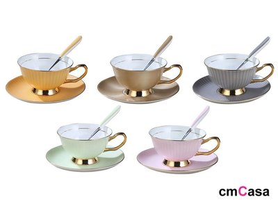 = cmCasa = [4939]歐式新古典春漾設計 Primavera咖啡杯組 含碟子和茶匙多色新古典