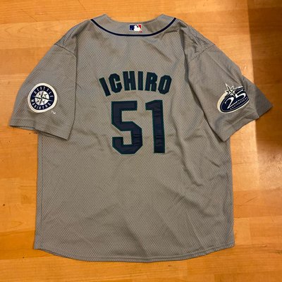 日本職棒 鈴木一朗 ICHIRO # 51 球迷版 棒球衣（灰色）L尺寸