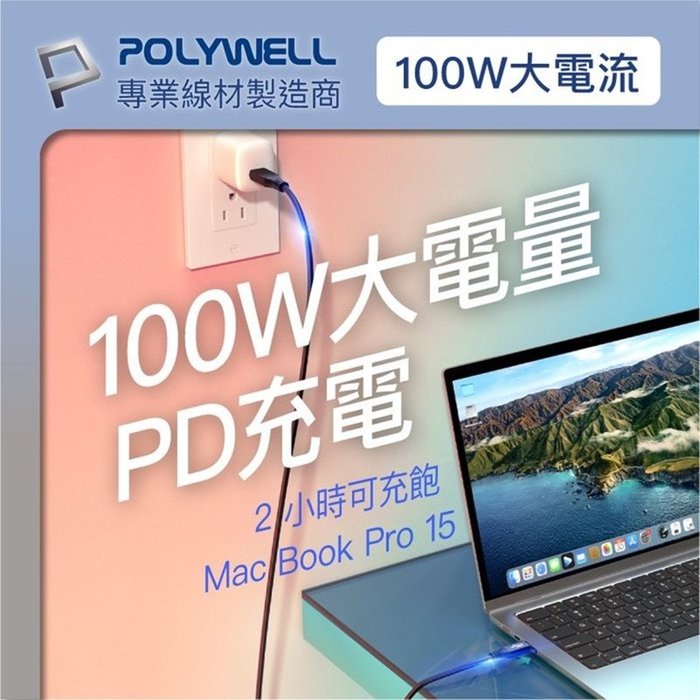 【珍愛頌】寶利威爾 USB4極速傳輸充電線 Type-C Gen3 40G 100W TID認證 8K POLYWELL