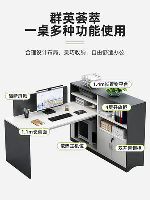 工位辦公桌簡約現代職員電腦桌2/四人工作位財務屏風卡座桌椅組合半米潮殼直購