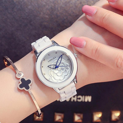 女生腕錶 新款白色陶瓷女錶 防水錶 簡約數字時尚手錶 氣質百搭 韓版女士手錶 小賣鋪