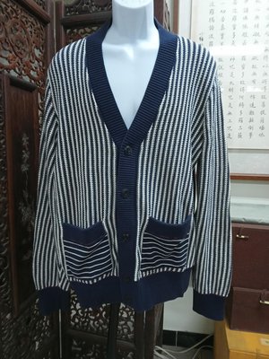 (二手衣物)美國品牌Tommy Hilfiger學院風粗針織開襟外套(L)(B878)
