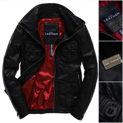 英國 極度乾燥 Superdry Brad Hero Leather Jacket 真皮 皮衣 外套 現貨 黑SL