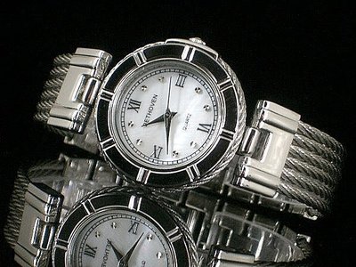 來來錶帶配件 /Bethoven貝多芬辨識度最高的夏利豪鋼絲時尚石英錶款羅馬刻度珍珠母貝面
