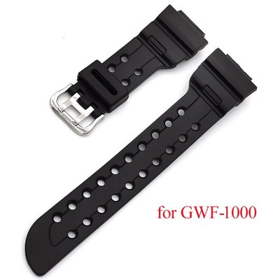 卡西歐 G-SHOCK Frogman GWF-1000 男士運動防水潛水錶帶 錶帶替換 手鍊錶帶手錶配件 黑色樹脂錶帶