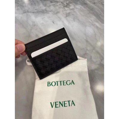 ♚KK SHOP♚ Bottega Veneta BV小牛皮編織6卡信用卡/名片夾(黑色) 522326 V4651