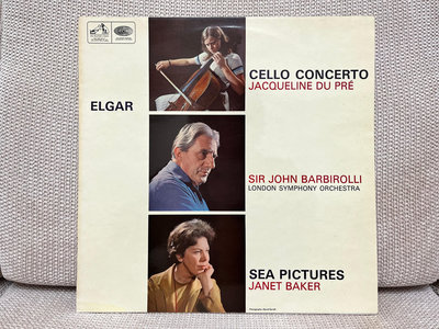 晨雨黑膠【古典】(留聲機百大), 英版, EMI, 黑白郵票狗, 1974版, Elgar-Cello Concerto: Du Pre