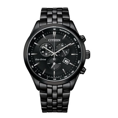 CITIZEN 星辰 GENTS 光動能不鏽鋼帶錶款(AT2145-86E 全黑)驚喜價請私訊
