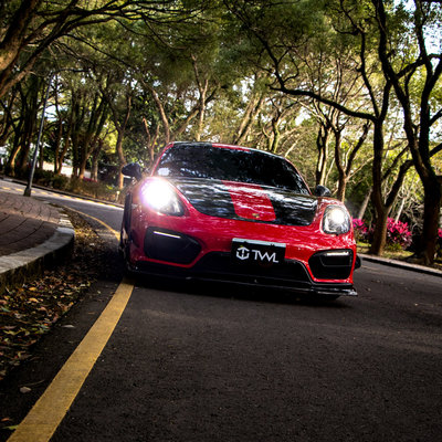 TWL台灣碳纖 Porsche保時捷 981 GTS限定 德國原廠大燈 Cayman Boxster 林口安裝