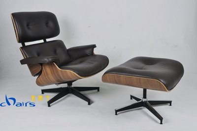 【挑椅子】Eames Lounge Chair &amp; Ottoman 牛皮躺椅+腳凳 大班椅 (復刻品) HC-011
