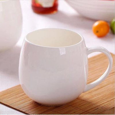 景德鎮骨瓷簡約陶瓷杯子水杯茶杯純白色馬克杯LOGO牛奶咖啡杯