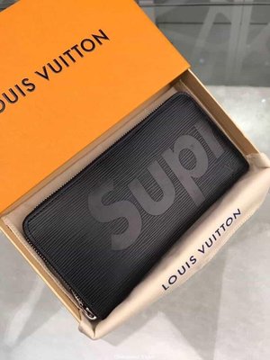 二手Louis Vuitton LV Supreme錢夾 M60072絲印 黑色