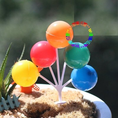 【微景小舖】5球一串創意仿真迷你彩色氣球 苔蘚微景觀創意綠植多肉植物盆栽擺件 DIY花盆裝飾 園藝造景擺件 拍攝道具