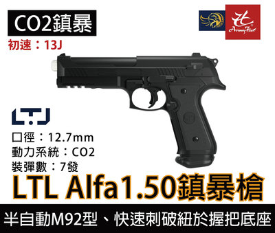 昊克生存遊戲-騎翼鶯歌 義大利原裝 LTL Alfa.50 阿爾法 M92造型 防身訓練用槍 鎮暴槍 CO2槍