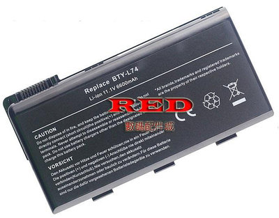 全新6芯電池 適用 微星 MSI BTY-L75 BTY-L74 CR610 CR610X CR620 CR630