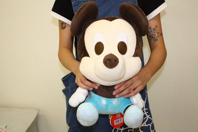 大賀屋 米奇 娃娃 大頭款 靠墊 玩偶 布偶 米老鼠 迪士尼 disney 兒童玩具 正版 授權 T00120262